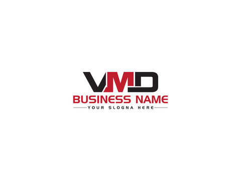 Colorful VMD logo Icon, Monogram vmd Letter Logo Concept With Black and Red Color Icon Design