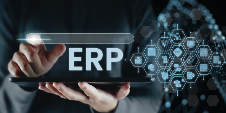 ERP Enterprise resource planning, digital marketing image, online marketing image
