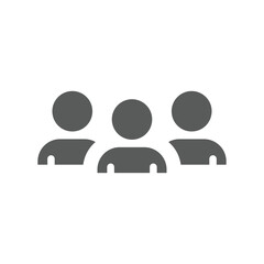 Group of people black vector icon. Team, teamwork filled symbol.