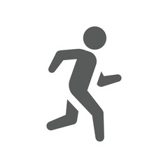 Fototapeta na wymiar Running man black vector icon. Simple person filled symbol.
