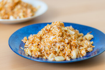 Homemade chinese fry rice on plate