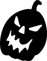 halloween pumpkin shadow devil illustration