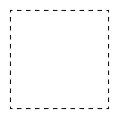 Square shape dashed icon vector symbol for creative graphic design ui element  in a pictogram illustration