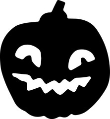 halloween pumpkin shadow devil illustration