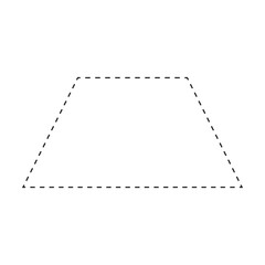 Trapezoid or Trapezium symbol dashed shape vector icon for creative graphic design ui element in a pictogram illustration