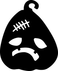 halloween pumpkin shadow devil illustration