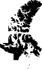 Canada Nunavut vector map.Hand drawn minimalism style.