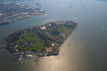 Fototapeta premium Helicopter flight over New York