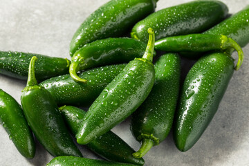 Raw Green Organic Jalapeno Peppers