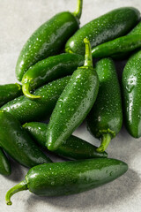 Raw Green Organic Jalapeno Peppers