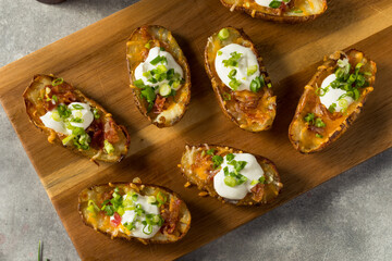 Homemade Loaded Crispy Potato Skins