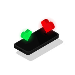 red and green hearts