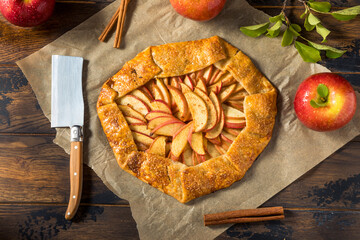 Homemade Organic Fall Apple Galette Pastry