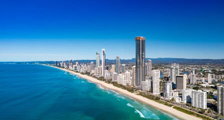 Fototapeta na wymiar Aerial view of the stunning Gold Coast skyline