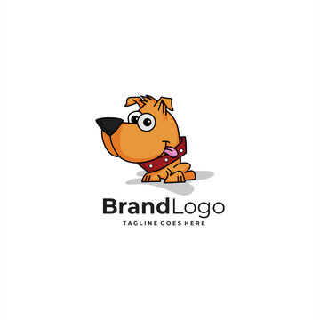 cute bulldog logo design illustration vector graphic