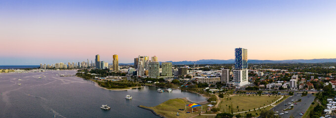 Panorama of Southport and the Gold Coast Broadwater