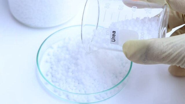 Urea in glass, chemical in the laboratory and industry