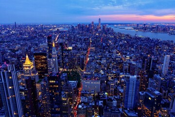 Fototapeta na wymiar New York City evening beautiful location for travel