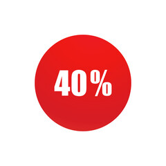 red percent sign
