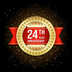 24th anniversary design template. vector template illustration