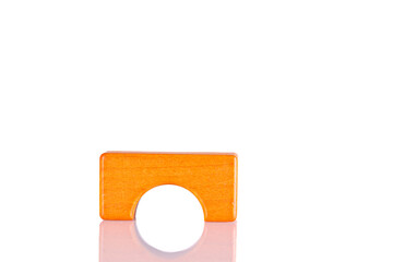 Wooden orange color on a white background