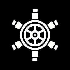 Obraz premium Ship Wheel Icon