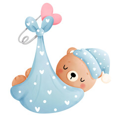 sleeping baby boy bear 