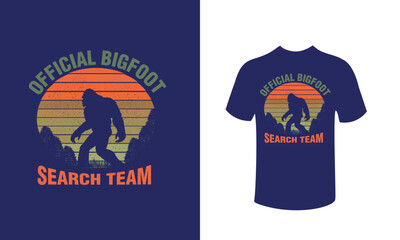 Official Bigfoot search team t-shirt design.
