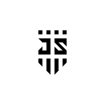 JS shield abstract geometric initial logo design which is good for branding