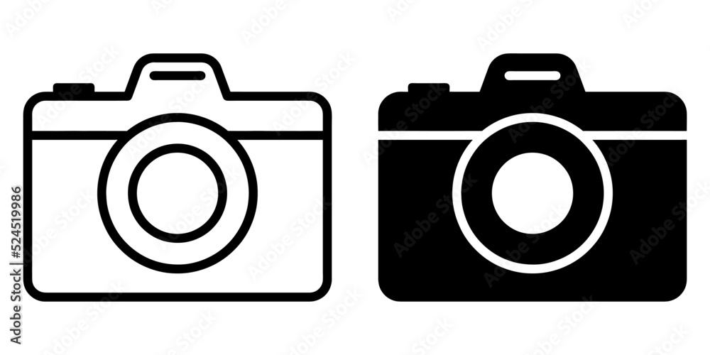 Fototapete ofvs111 outlinefilledvectorsign ofvs - camera vector icon . isolated transparent . photo camera sign