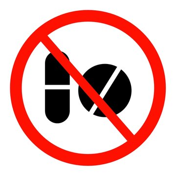 No Drugs Sign Icon 