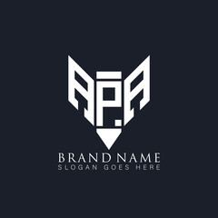 APA letter logo design on black background. APA creative monogram pencil initials letter logo concept. APA Unique modern flat abstract vector logo design.
 - obrazy, fototapety, plakaty