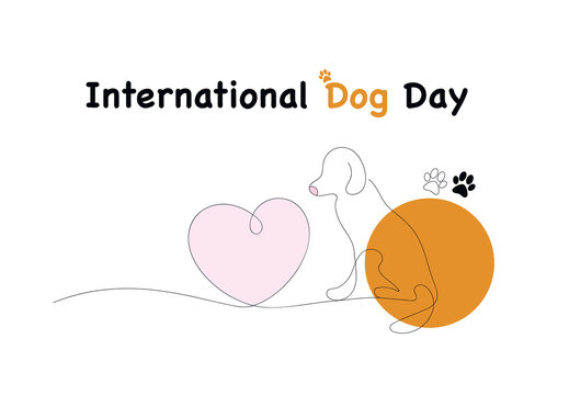 International Dog Day 26 August Vector Illustration. Template for background, banner, card, poster. Dog paws. 