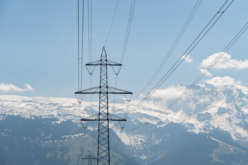 Power pole station in Balzers in Liechtenstein