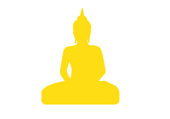 silhouette of Buddha statue.