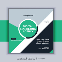 Professional business social media post square banner design. Modern layout vector template. Digital marketing agency banner design.
