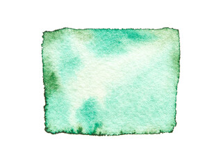 Watercolor texture background. Hand drawing art. Vintage backdrop banner. Aquarelle ground paper. Abstract green wet image. Impression stain template