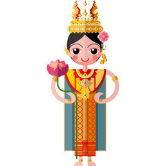 Khon Thailand Ramayana  in flat design