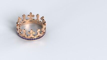 beautiful crown king color background wallpaper gold gem 3d render