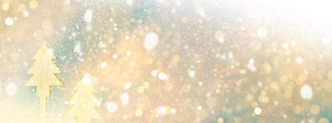 Blurred background. Christmas tree decorated with bright toys.