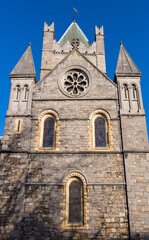 Christ Church Cathedral over blue sky, Dublin, Ireland