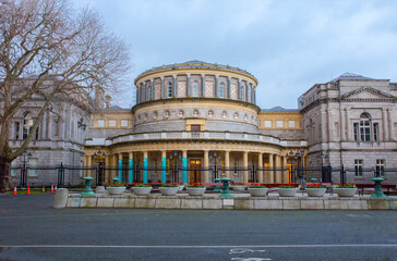 National Library of Ireland at dusk, Dublin