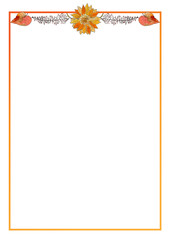 Watercolor frame with autumn leaves. Without background. 