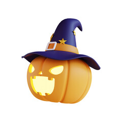 pumpkin monster 3d illustration.