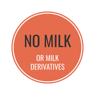 Milk free, milk derivatives product label design