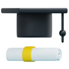 graduation 3d render icon illustration