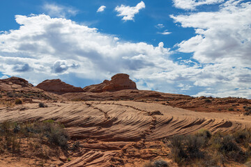Rock formations viewed from the Beehive trail in Page, Arizona