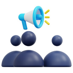 marketing team 3d render icon illustration