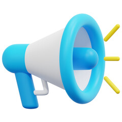 megaphone 3d render icon illustration