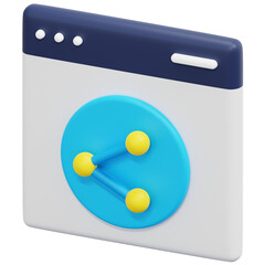 network 3d render icon illustration